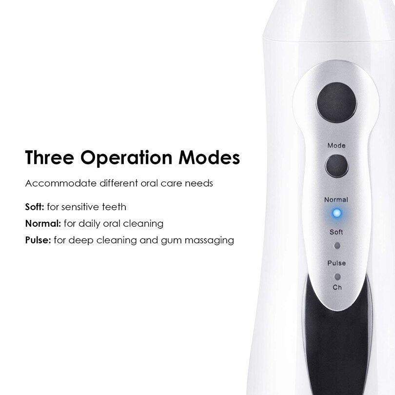 Oral Irrigator Portable Dental Water Flosser for Bridges Care Large Capacity 4 Replacement Tips Professional Irrigador Dental