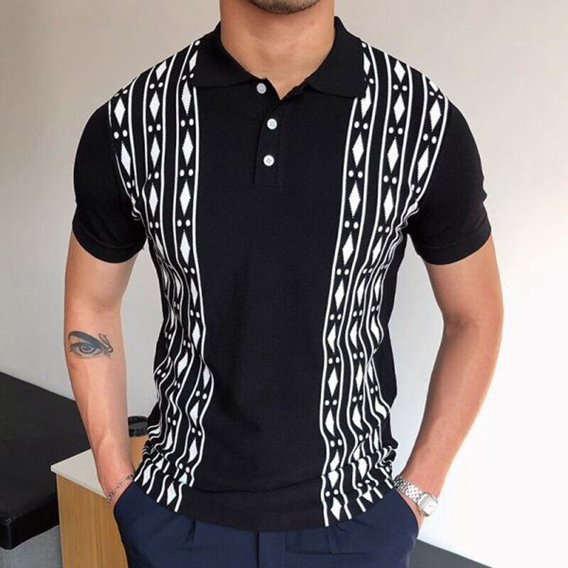 2023 Summer Mens Polo Shirt Short Sleeve Polo Business T Shirt High Quality Men's Polo Shirt Streetwear Casual Knit Shirt
