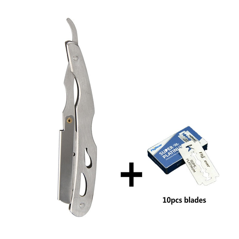 Professional Manual Shaver Straight Edge Stainless Steel Sharp Barber Razor Folding Shaving Beard Trimmer Cutter