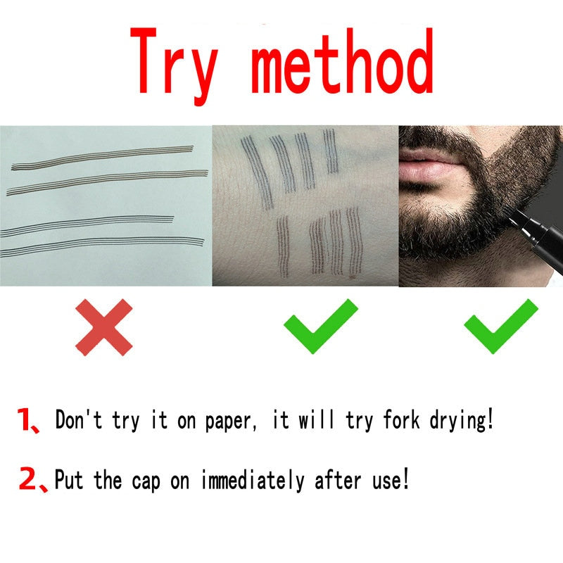 Beard Filling Pen Kit Beard Enhancer Brush Beard Coloring Shaping Tools Waterproof Black Brown Hair Pencil Repair Tools