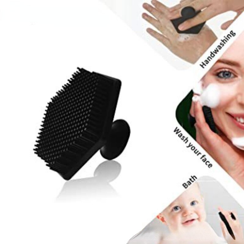 Cleaning Brush Silicone Face Brush Cleaning Brush Black Makeup Brush Makeup Remover Silicone Soft 1pc