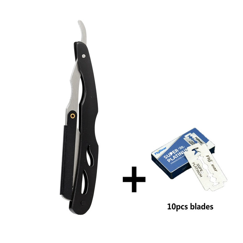 Professional Manual Shaver Straight Edge Stainless Steel Sharp Barber Razor Folding Shaving Beard Trimmer Cutter