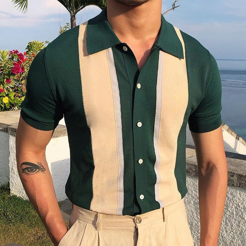 2023 Summer Mens Polo Shirt Short Sleeve Polo Business T Shirt High Quality Men's Polo Shirt Streetwear Casual Knit Shirt