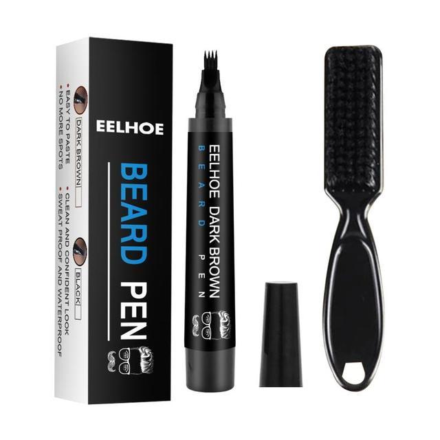 Beard Filling Pen Kit Beard Enhancer Brush Beard Coloring Shaping Tools Waterproof Black Brown Hair Pencil Repair Tools