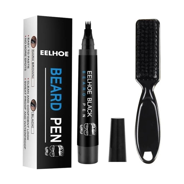 Beard Filling Pen Kit Beard Enhancer Brush Beard Coloring Shaping Tools Waterproof Black Brown Hair Pencil Repair Tools