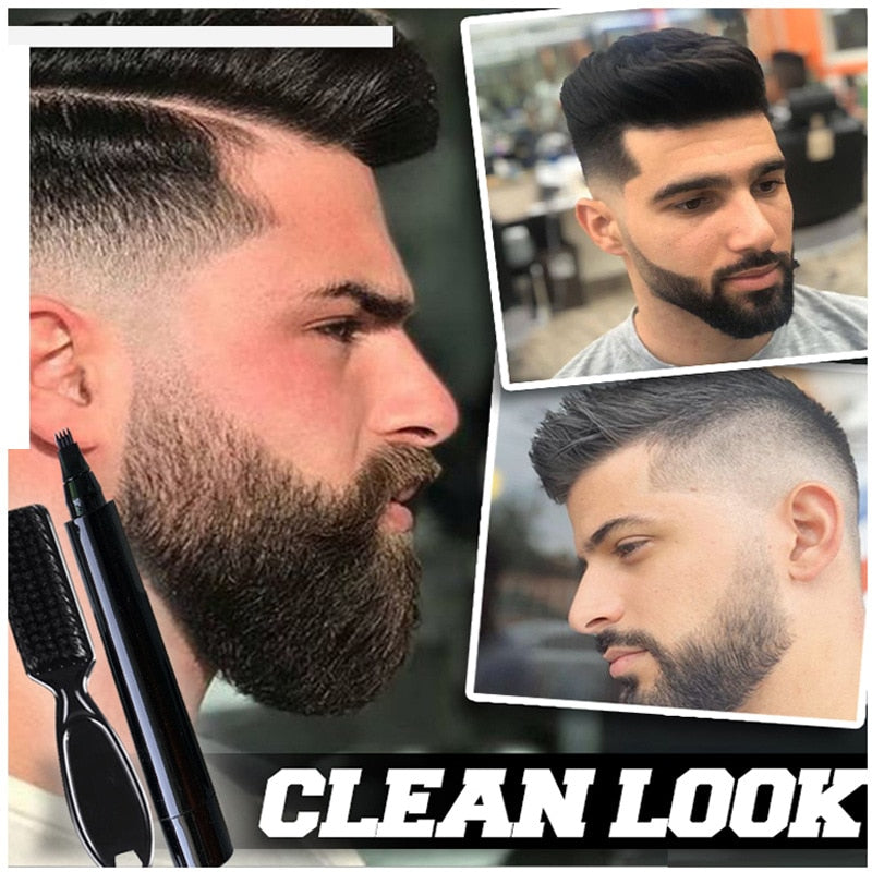 Beard Filling Pen Kit Beard Enhancer Brush Beard Coloring Shaping Tools Waterproof Black Brown Hair Pencil Repair Tools