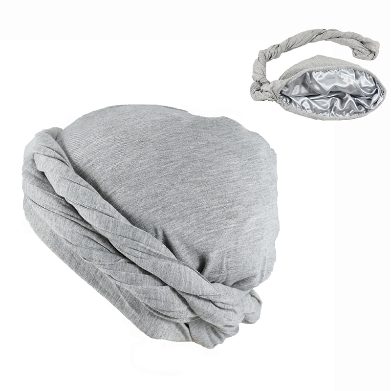 Modal Satin Spring Turban for Men Twist Head Wraps for Men Stretch Tie for Hair Headscarf Breathable Hat Hood Headscarf Beanies