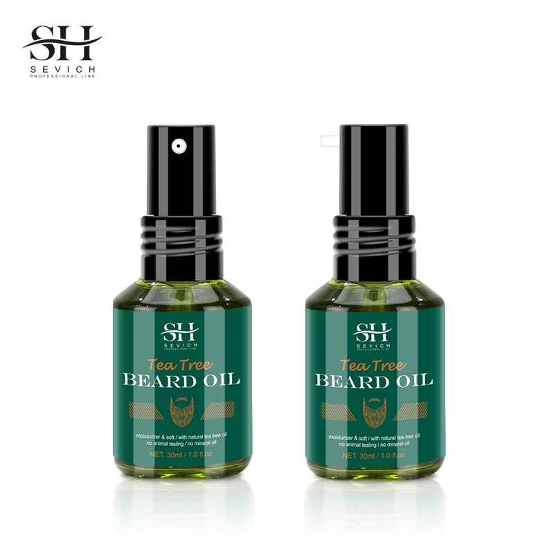 2023 Biotin Beard Oil For Men Natural Tea Tree Nourishing Regrowth Oil Anti Hair Loss Product Man Beard Hair Growth Essence Oil