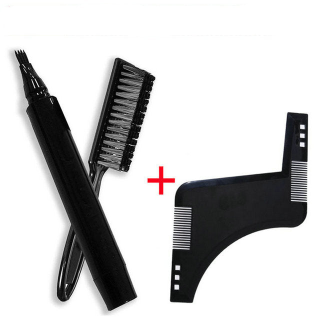 Beard Filling Pen Kit Beard Enhancer Brush Beard Coloring Shaping Tools Waterproof Black Brown Hair Pencil Repair Tools