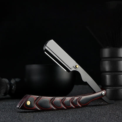 Wooden professional straight edge stainless steel sharp barber razor folding shaving knife shave beard cut