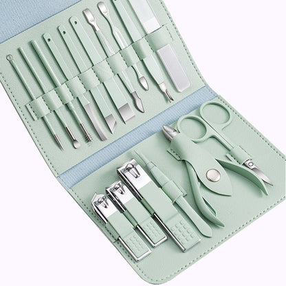 New 16 In 1 Nail Cutter Professional Stainless Steel Scissors Grooming Kit Art Cuticle Utility Tools Nail Clipper Manicure Set