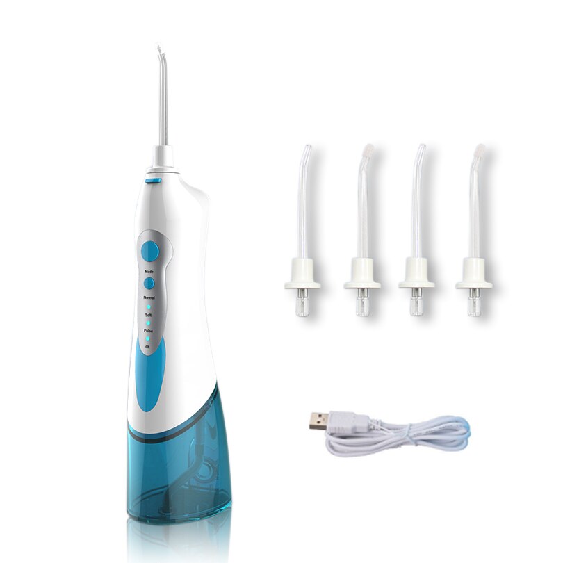 Oral Irrigator Portable Dental Water Flosser for Bridges Care Large Capacity 4 Replacement Tips Professional Irrigador Dental