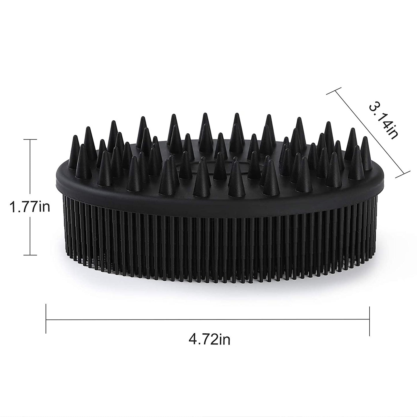 Exfoliating Silicone Body Brush,2 in 1 Bath and Shampoo Brush,Wet and Dry Scalp Massager,Premium Silicone Loofah,Lathers Well