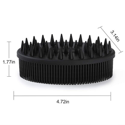 Exfoliating Silicone Body Brush,2 in 1 Bath and Shampoo Brush,Wet and Dry Scalp Massager,Premium Silicone Loofah,Lathers Well