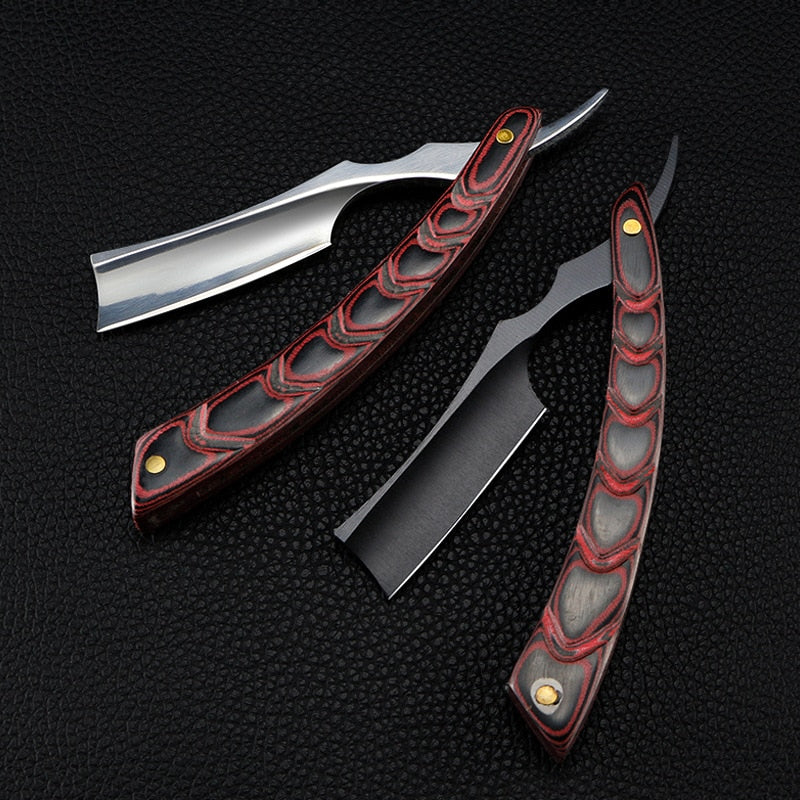 Wooden professional straight edge stainless steel sharp barber razor folding shaving knife shave beard cut