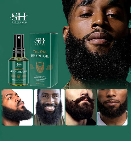 2023 Biotin Beard Oil For Men Natural Tea Tree Nourishing Regrowth Oil Anti Hair Loss Product Man Beard Hair Growth Essence Oil