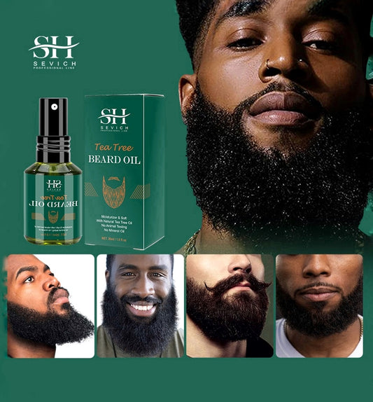 2023 Biotin Beard Oil For Men Natural Tea Tree Nourishing Regrowth Oil Anti Hair Loss Product Man Beard Hair Growth Essence Oil