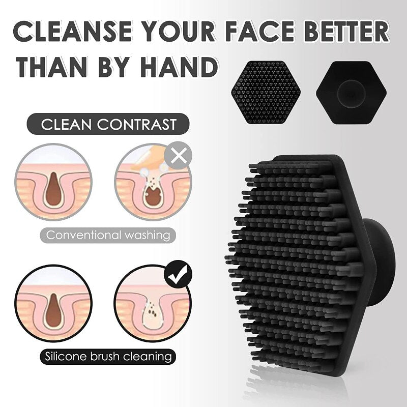 Cleaning Brush Silicone Face Brush Cleaning Brush Black Makeup Brush Makeup Remover Silicone Soft 1pc