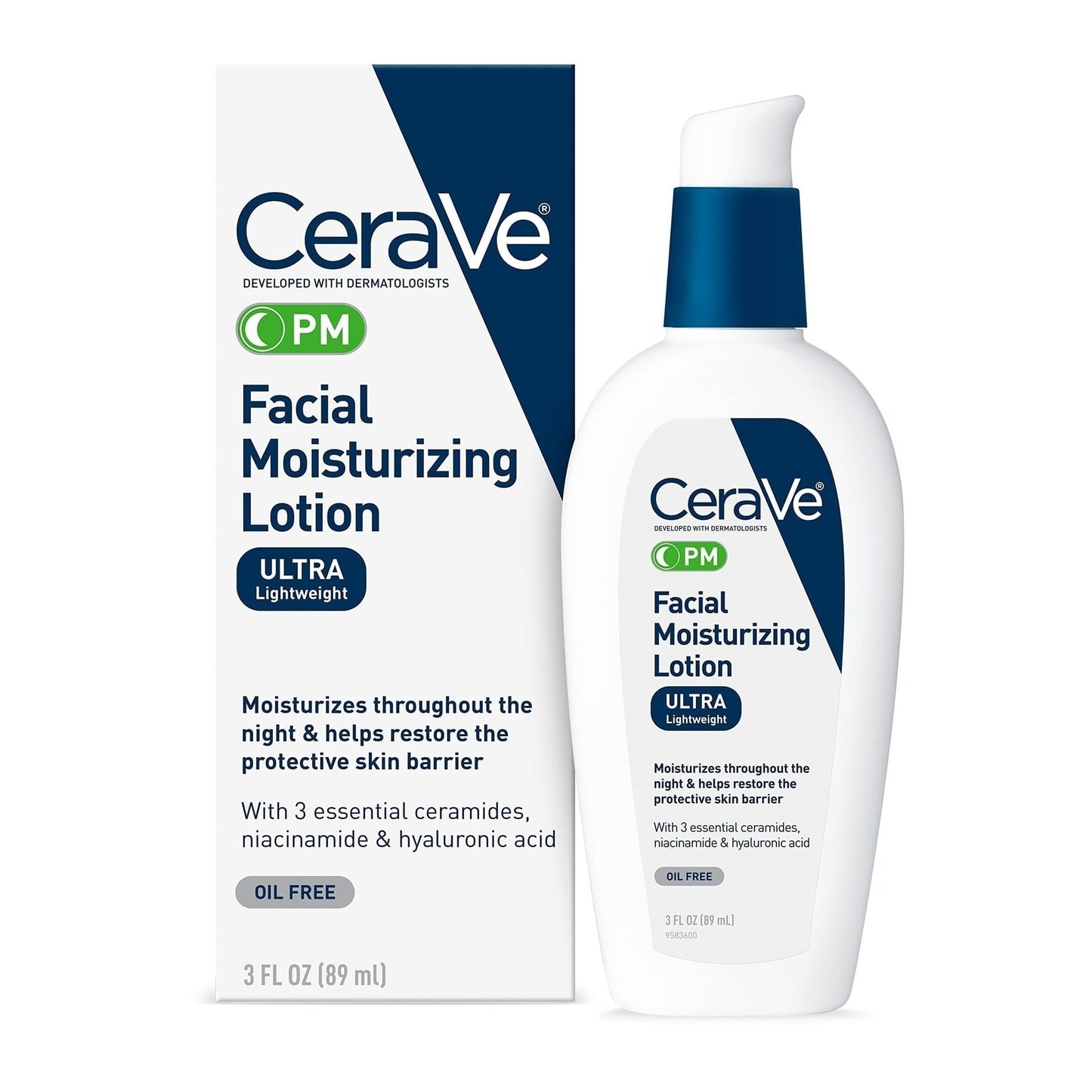 CeraVe Facial Moisturizing Lotion AM Day And PM Night Cream With SPF30 Repair Sensitive Skin Nicotinamide Ceramide Creams 89ML