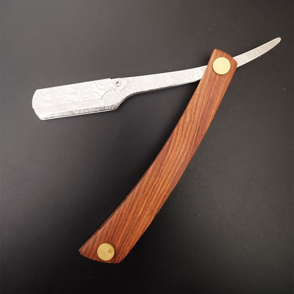 Wooden professional straight edge stainless steel sharp barber razor folding shaving knife shave beard cut