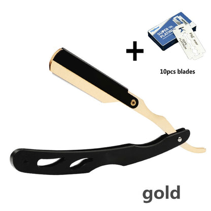 Professional Manual Shaver Straight Edge Stainless Steel Sharp Barber Razor Folding Shaving Beard Trimmer Cutter