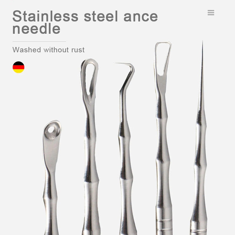 Pimples Blackhead Clip Tweezers Acne Blackhead Removal Needles Beauty Artifact Blemish Extractor Remover Needle Tool Wholesale
