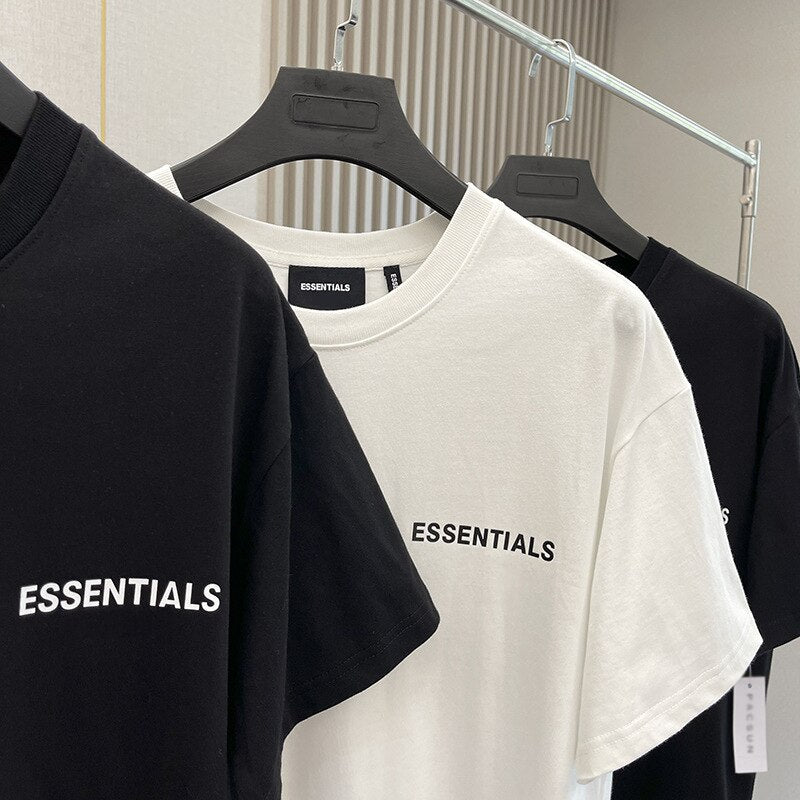 Summer High Quality Essentials T-shirts High Street Flower Print 100% Cotton Hip Hop Loose Men's and Women's Oversized Tees