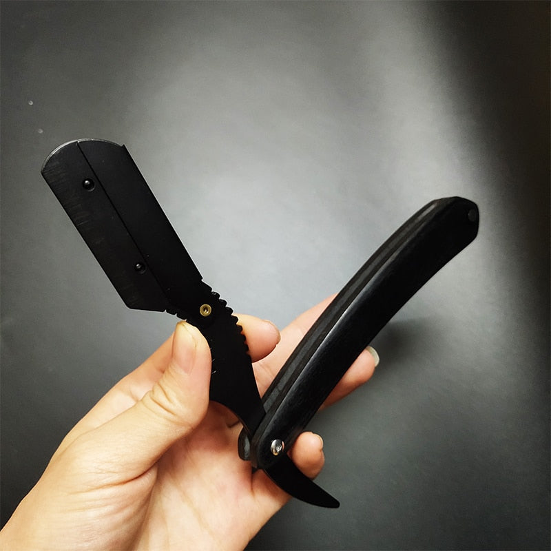 Wooden professional straight edge stainless steel sharp barber razor folding shaving knife shave beard cut