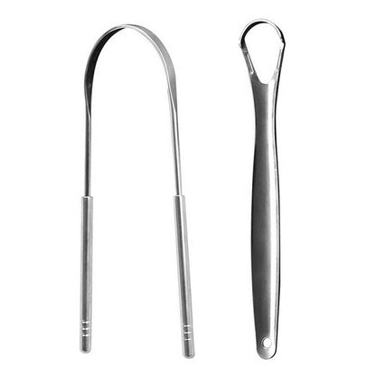 2PCS Tongue Scraper Stainless Steel Tongue Cleaner Oral Care Hygiene Scraper