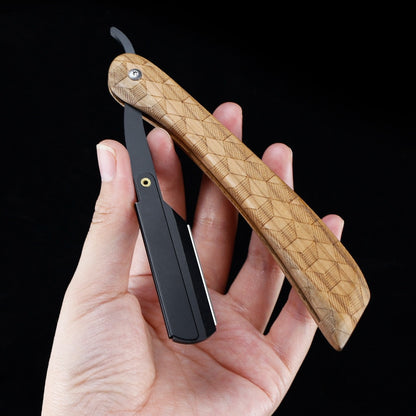 Wooden professional straight edge stainless steel sharp barber razor folding shaving knife shave beard cut