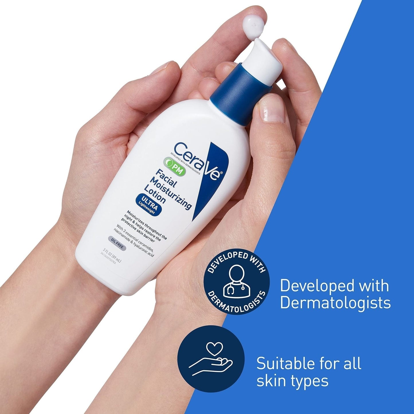 CeraVe Facial Moisturizing Lotion AM Day And PM Night Cream With SPF30 Repair Sensitive Skin Nicotinamide Ceramide Creams 89ML
