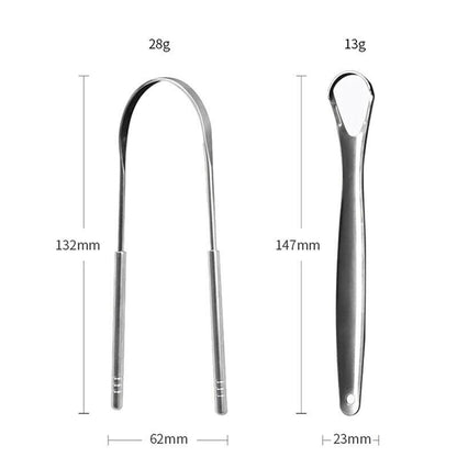 2PCS Tongue Scraper Stainless Steel Tongue Cleaner Oral Care Hygiene Scraper
