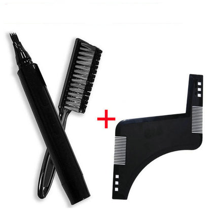 Beard Filling Pen Kit Beard Enhancer Brush Beard Coloring Shaping Tools Waterproof Black Brown Hair Pencil Repair Tools