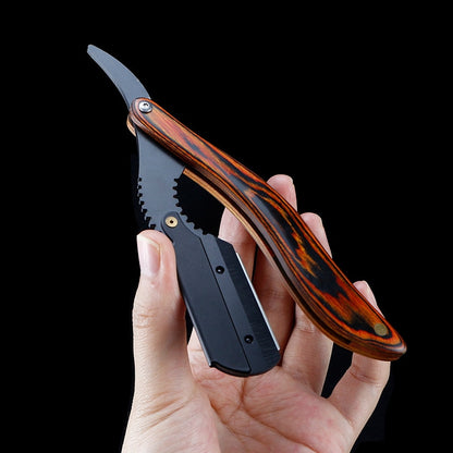 Wooden professional straight edge stainless steel sharp barber razor folding shaving knife shave beard cut