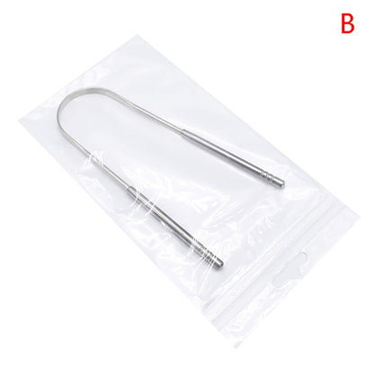 2PCS Tongue Scraper Stainless Steel Tongue Cleaner Oral Care Hygiene Scraper