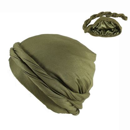 Modal Satin Spring Turban for Men Twist Head Wraps for Men Stretch Tie for Hair Headscarf Breathable Hat Hood Headscarf Beanies