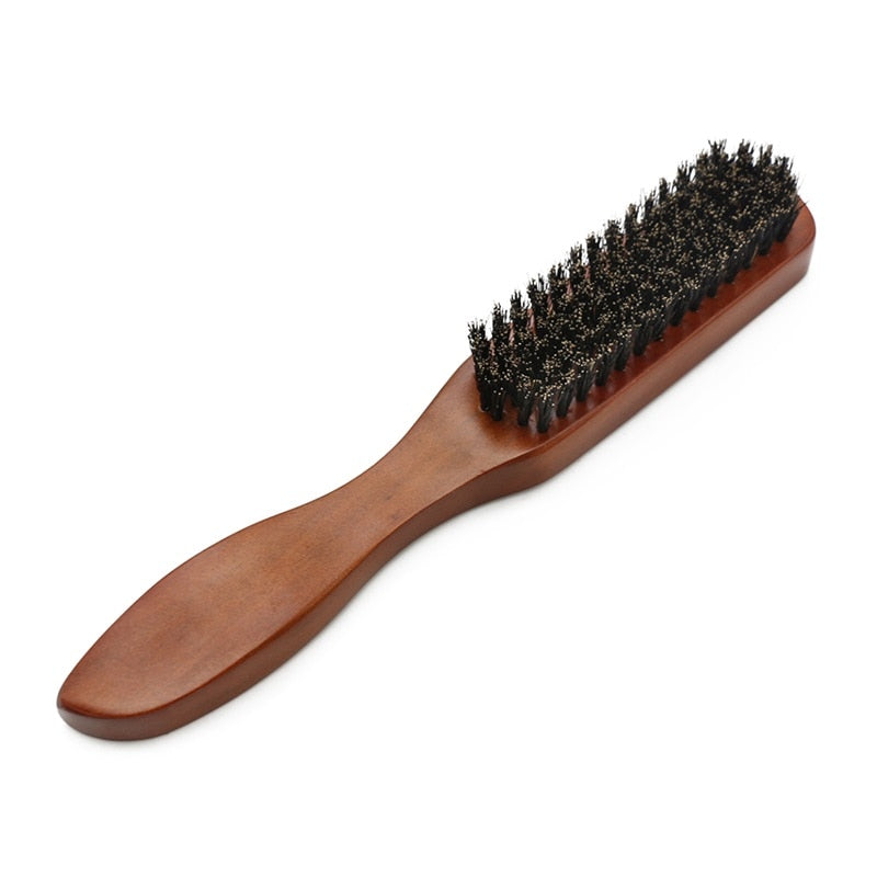 Professional Soft Boar Bristle Wood Beard Brush Hairdresser Shaving Brush Comb Men Mustache Comb Kit With Gift Bag Hair Comb Set