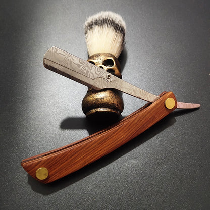 Wooden professional straight edge stainless steel sharp barber razor folding shaving knife shave beard cut