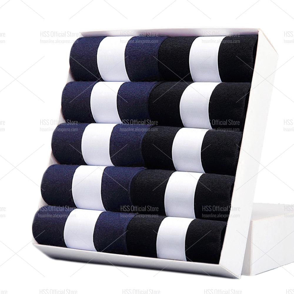HSS Brand Men&#39;s Cotton Socks New Style Black Business Men Socks Soft Breathable Summer Winter for Male Socks Plus Size (6.5-14)