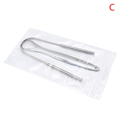 2PCS Tongue Scraper Stainless Steel Tongue Cleaner Oral Care Hygiene Scraper