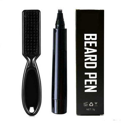 Beard Filling Pen Kit Beard Enhancer Brush Beard Coloring Shaping Tools Waterproof Black Brown Hair Pencil Repair Tools