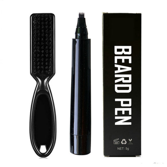 Beard Filling Pen Kit Beard Enhancer Brush Beard Coloring Shaping Tools Waterproof Black Brown Hair Pencil Repair Tools