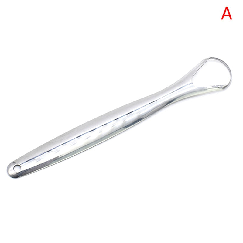 2PCS Tongue Scraper Stainless Steel Tongue Cleaner Oral Care Hygiene Scraper
