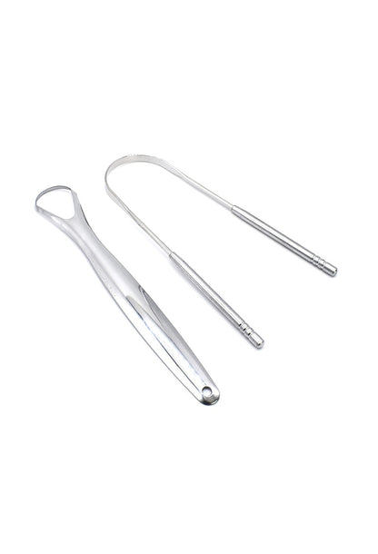 2PCS Tongue Scraper Stainless Steel Tongue Cleaner Oral Care Hygiene Scraper