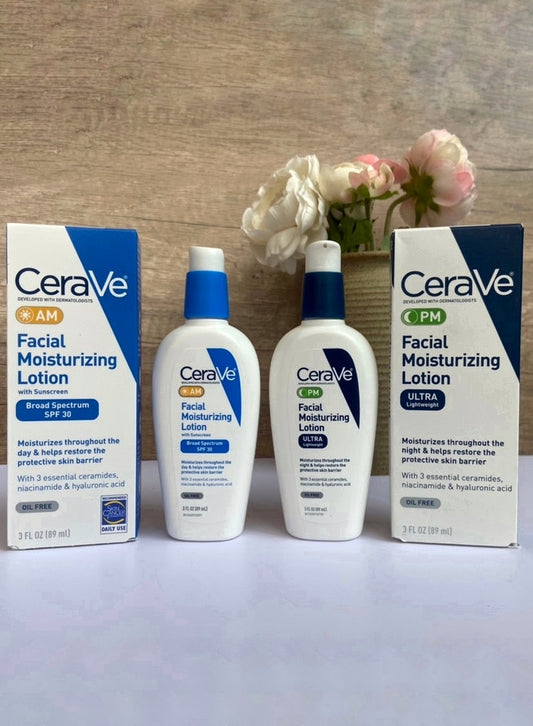 CeraVe Facial Moisturizing Lotion AM Day And PM Night Cream With SPF30 Repair Sensitive Skin Nicotinamide Ceramide Creams 89ML