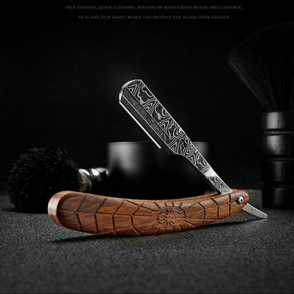 Wooden professional straight edge stainless steel sharp barber razor folding shaving knife shave beard cut